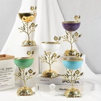 Nouvelle Mabkhara Arabe Traditionnelle de Luxe en Acier Inoxydable Doré Écologique de Haute Qualité, Mini Brûleur d'Encens du Moyen-Orient