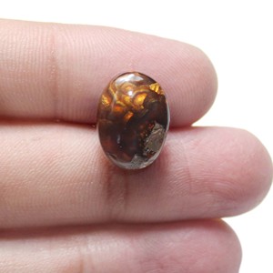 Agate de feu mexicaine naturelle lisse Cabochon forme ovale 11x15MM pierre précieuse - Product Image 2