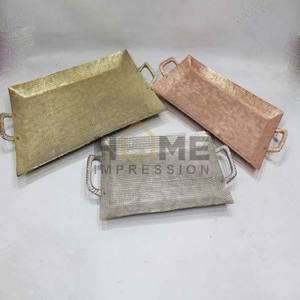 ถาดโลหะรูปทรงแฟนซีเคลือบเงาแบบสุดสร้างสรรค์พร้อมแท่นวางช็อคโกแลตและวันที่เสิร์ฟถาดโลหะแฟนซีราคาถูก - Product Image 4