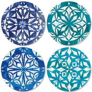Assorted Pattern Bone Inlay <b>Table</b> <b>Coaster</b> Set - Product Image 1