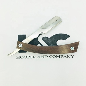 Top Trend Darks Brown Color Coating High Quality Pakka Wood Handle Barber <b>Straight</b> Shaving <b>Razor</b> With Wood Handle - Product Image 2