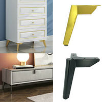 Pied d'angle en métal chromé, meubles de styliste, pieds de canapé de lit en acier inoxydable, doré patas pata mueblesVT-03.108