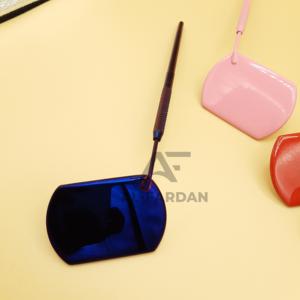 El espejo de belleza cuadrado grande de acero inoxidable con logotipo personalizado, Color de plasma púrpura, ofrece pinzas cómodas para extensión de pestañas con estilo - Product Image 2