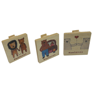 Clips aimantés en bois personnalisés avec des motifs d'animaux colorés pour les mémos de bureau et la décoration de la maison - Product Image 2