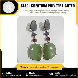 Pendiente de piedras preciosas de Plata de Ley 925 de último diseño para regalo o fiesta para niños - Product Image 3