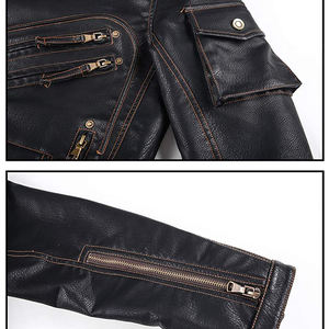 OEM chaqueta de carreras de motos de alta calidad al por mayor para los hombres de invierno de cuero real con tela de lona logotipo personalizado - Product Image 5