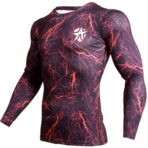 Custom Sublimated Compression Gym Shirts Long Sleeve BJJ Rashguard MMA <b>Mens</b> Rash Guard - Product Image 2