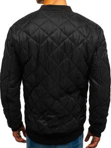 Wholesale Fashion Style Black Quilted Bomber <b>Jacket</b> Plain Black Mens Winter <b>Jackets</b> Custom Mens <b>Jackets</b> - Product Image 6