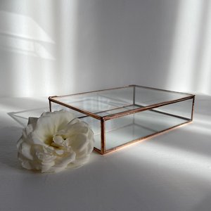 <b>Glass</b> Photo <b>Box</b> - Newlywed Gift - Geometric Photo Holder - Photography - Card Reception - Handmade Geometric <b>Box</b> - Wedding Home - Product Image 1