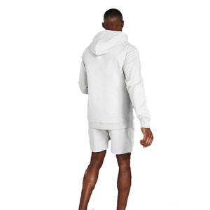 Pull à capuche en molleton à rayures, personnalisé, chaud, en hiver, avec shorts de course, pour hommes - Product Image 2