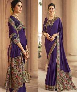 Banarasi Seda Jacquard Sari Con Blusa Mujeres Desgaste Señoras Fiesta Festival Uso diario Algodón suave Seda Sari Venta al por mayor Ropa de bajo precio - Product Image 3