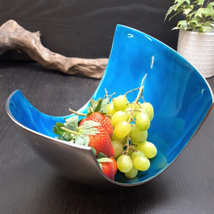 ชามเสิร์ฟอลูมิเนียมเคลือบขนาดใหญ่ดีไซน์ใหม่สำหรับเก็บผลไม้โลหะอย่างยั่งยืนสำหรับงานเลี้ยง - Product Image 1