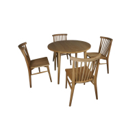 Chaises et table de salle à manger en teck massif traditionnel, minimalistes, écologiques, ensembles de meubles de jardin pour l'extérieur
