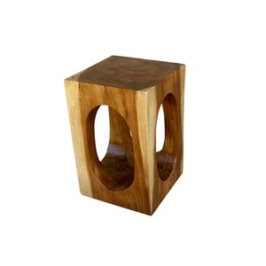 Modern Minimalist Solid Suar Wood <b>Stool</b> Handmade Natural Grain Side Table Durable Pedestal Stand For Living Room Home Decoration - Product Image 5