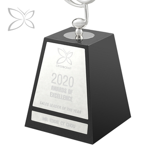 โน๊ตเพลงเสียงแหลมชุบโครเมี่ยมออกแบบได้ตามต้องการตกแต่งถ้วยรางวัลคริสตัลตัดยอดเยี่ยมของขวัญขององค์กร - Product Image 5