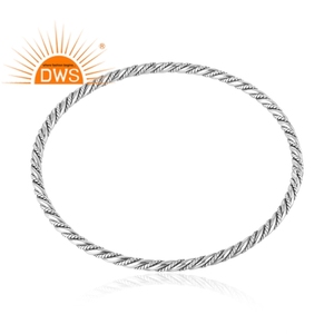 Antique Hot Selling Twisted Wire Designer Silver <b>Bangle</b> Wholesale Handmade Sterling Silver Women's and Men's <b>Bracelet</b> <b>Bangle</b> - Product Image 2
