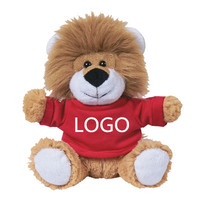 Jouets en peluche doux avec logo OEM, vente en gros de peluches, petit lion adorable avec chemise