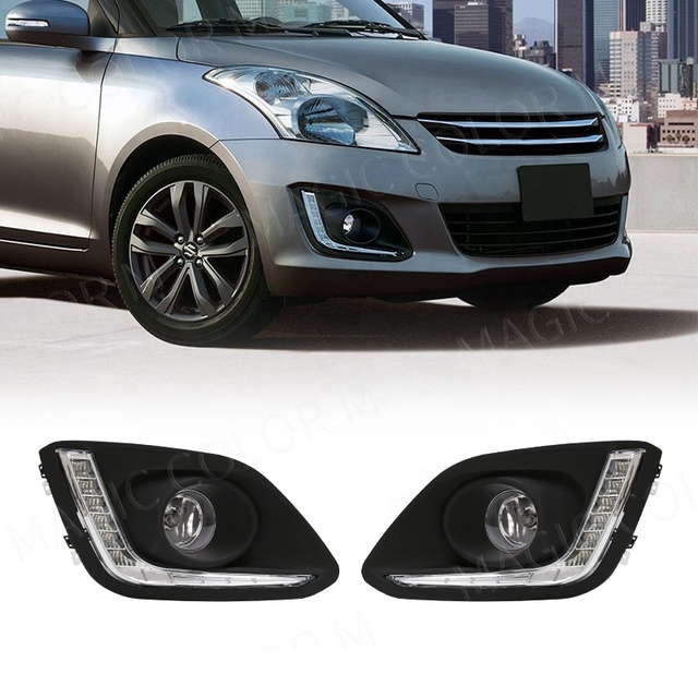 Fog Lights LED Daytime Running Lights DRL Front Bumper Car Auto Driving Lamps Fog Light for Suzuki Swift 2015 2016