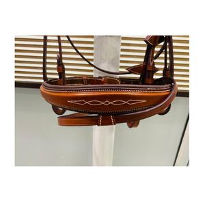 Brida de caballo de cuero indio de alta calidad con diseño cosido elegante - Product Image 3
