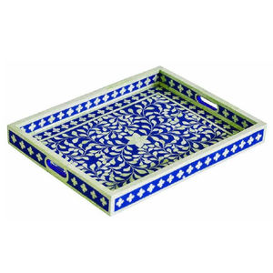 Bandeja para servir con incrustaciones de resina, diseño Floral hecho a mano, con incrustaciones de hueso para Decoración de cocina, acentos para el hogar Axiom - Product Image 1