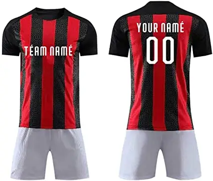 Maglia da calcio Milan Season Club 100% poliestere maglia da calcio uniforme da calcio Set Home Away bambini adulti maglia da calcio Boy Man