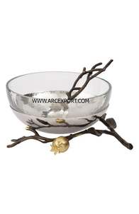 Base de racines d'arbre avec bol en verre bols de service de luxe décoratifs de qualité supérieure - Product Image 5