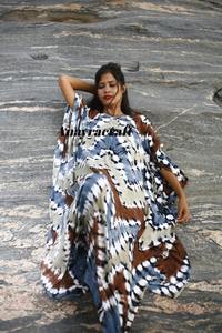 Vente en gros de robes rayonne tie-teinture grande taille décontractées longueur au sol vêtements de fête d'été pour femmes taille naturelle automne motif solide - Product Image 3