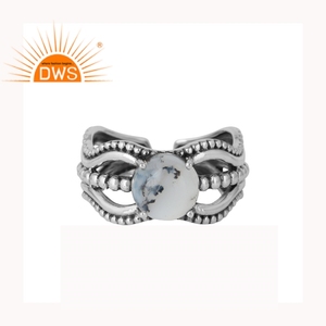 Anillo de Piedras Preciosas Naturales Dendritas con Diseño Moderno, Joyería al por Mayor, Proveedor de Joyería Hecha a Mano en Plata de Ley 925 - Product Image 1