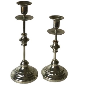 HIGH QUALITY LATEST DESIGNER CANDLE PILLAR SET of IRON CANDLE STAND WITH NICKLE IRON TEALIGHT HOME <b>DECOR</b> <b>TABLE</b> TOP CANDLE HOLDER - Product Image 1
