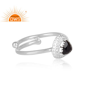 Natural Dark Black Spinel Sterling Silver <b>Girls</b> Wear <b>Ring</b> Gemstone Jewelry Manufacturer Classic Collection - Product Image 3