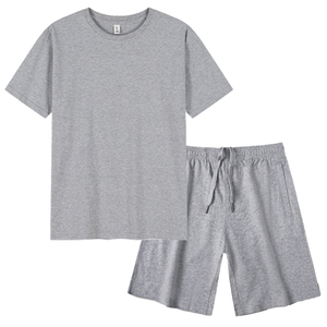 Conjunto de camiseta y pantalones cortos de algodón para hombre, conjunto de 2 piezas con Logo personalizado, de alta calidad, para verano - Product Image 3
