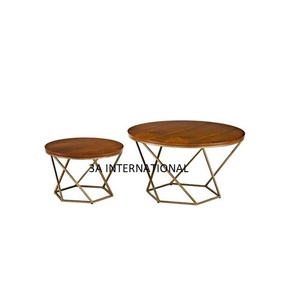 Meubles de table imbriqués à cadre rond de luxe café avec décoration supérieure meubles décoration de la maison meubles de luxe pour hôtel - Product Image 3