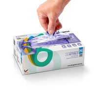 Fourniture de soins de santé de gants sans poudre jetables en nitrile bleu fabriqué en Malaisie