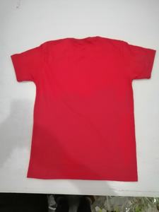 Wholesale 100% Cotton Red Tshirt Printing Short Sleeved T-shirt Printed V Neck T Shirt For Women - Product Image 6