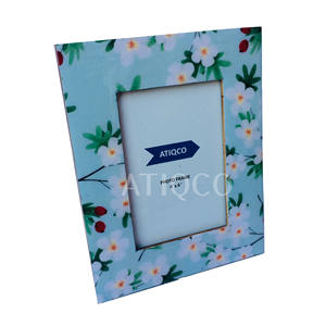 Cadre photo en bois de conception de fleur rose indienne Cadre photo classique et élégant | Matériau de qualité supérieure | Artisanat indien - Product Image 5