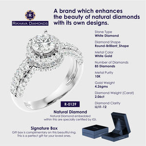 ต่างหูเพชรทองคำขาว10K ดีไซน์คลาสสิกพร้อมบรรจุภัณฑ์ของขวัญ - Product Image 3