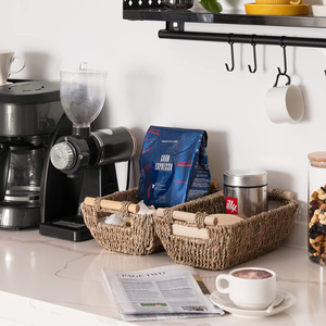 ชุดตะกร้าหญ้าทะเลเป็นมิตรกับสิ่งแวดล้อม2ชิ้นถาดที่มีประโยชน์สำหรับห้องครัวที่เก็บผักและอุปกรณ์อาบน้ำขายส่งจากเวียดนาม - Product Image 5