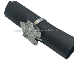 SILVER NAPKIN RING LEAF DESIGNTABLE TOP & <b>KITCHEN</b> HOME <b>DECOR</b> METAL NAPKIN RING HOLDER HIGH QUALITY - Product Image 1