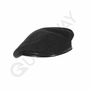 Logo personnalisé hommes 100% laine béret casquette de haute qualité confortable couleur unie béret de cérémonie - Product Image 2