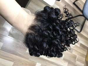 Hand tied High Quality Curly Frontal VIRGIN Remy Hair Vietnamese HUMAN HAIR EXTENSION at wholesale price - Product Image 3