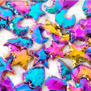 Fengfeng shui — cabochon en pierre d'obsidienne noire pour hommes, sculpture croissant de cristal en pierre précieuse, décoration de lune, de cœur et d'étoile, flèche, vente en gros - Product Image 3