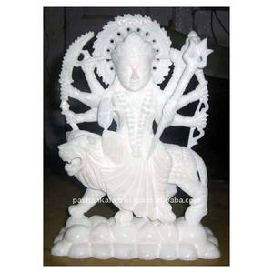 หินอ่อนสีขาวบริสุทธิ์ Durga Maa รูปปั้น - Product Image 1