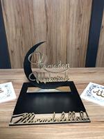 Decoración de mesa islámica para sala de estar, señal de madera para mesa de Ramadán, Mubarak, Eid, Mubarak