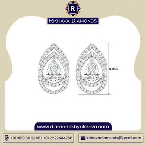 ต่างหูเพชรที่สวยงามในผู้ผลิตอินเดียทองคำขาว10K - Product Image 2
