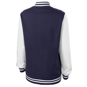 Veste universitaire pour femmes personnalisée OEM Long tissu imprimé solide laine Patch chenille bouton de broderie respirant manches en cuir pour - Product Image 3