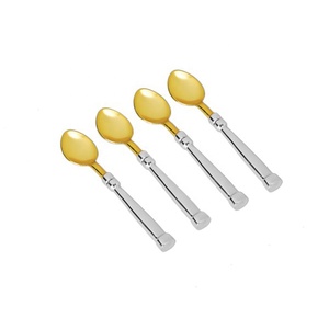 ชุดช้อนชาสีทองพร้อมเงินช้อนชาตกแต่งช้อนชาช้อนเงินด้าม - Product Image 2