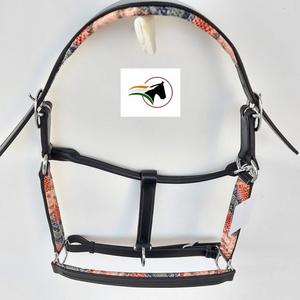 Cuello de cabeza ecuestre de alta calidad, cuello HALTER con canal vacío en la nariz y mejilla, pieza con relleno con estampado de serpiente - Product Image 6