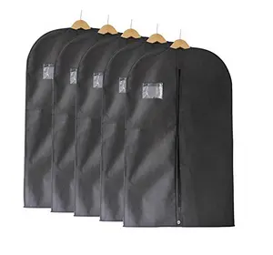 Garment Bag Suit Wedding Non-woven Fabric Men Clothes Cover Black Customized Logo Item Storage Packing Bag