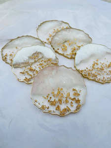 Tapis de Table en résine blanche, ensembles de Table de salle à manger pour un Design classique, logo personnalisé, dessous de verre rond en résine - Product Image 3