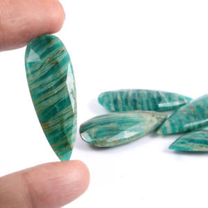 ลูกแพร์ Briolette เหลี่ยมเพชรพลอยธรรมชาติ Amazonite,ขนาด16X40มม. สำหรับทำเครื่องประดับ - Product Image 3